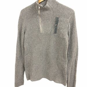RW&CO. Men's Textured Gray Zip-Up Sweater